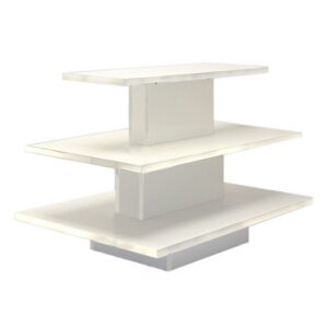 RECTANGULAR 3 TIER DISPLAY TABLE WHITE