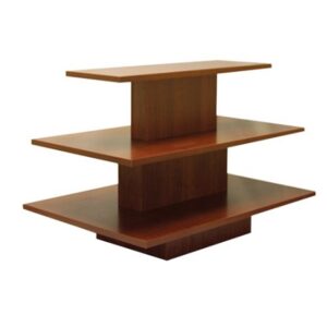 RECTANGULAR 3 TIER DISPLAY TABLE WALNUT
