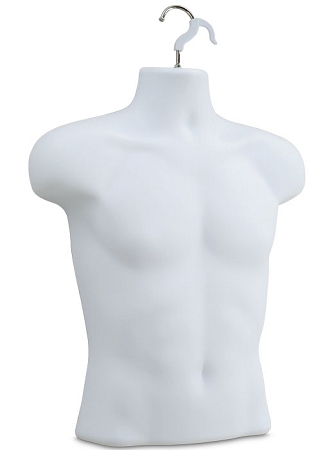White Half Male Torso Mannequin