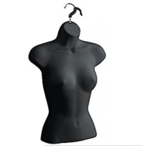 Half Female Mannequin Hanging Torso Black