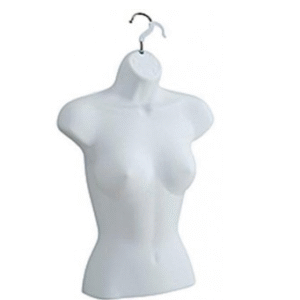 Half Female Mannequin Hanging Torso White