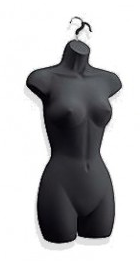 Female Mannequin Hanging Torso Black