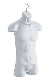 Full Male Torso Form Mannequin White