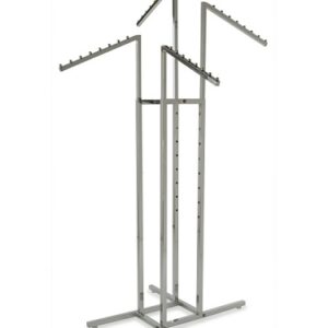 Four Way Clothing Rack With Four 8 Ball Slant Arms