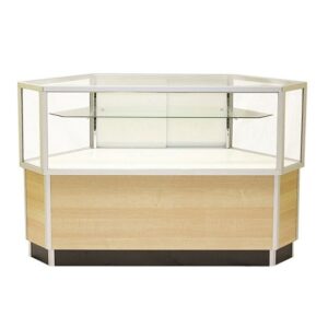 Aluminum Half Vision Glass Corner Showcase
