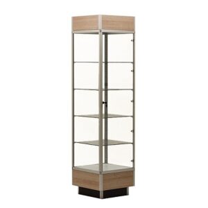 Aluminum Display Tower Case 78″ Tall With Maple Laminate Top